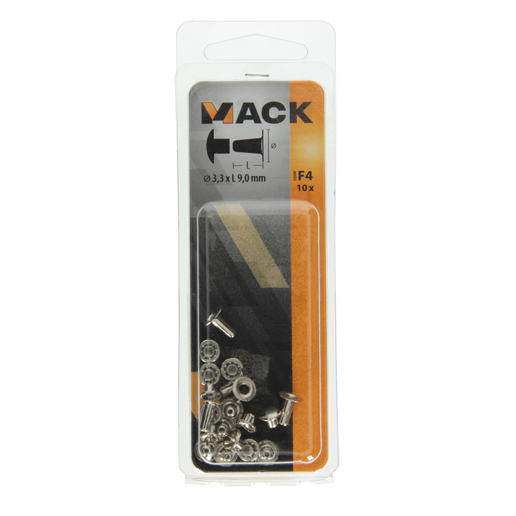 Load image into Gallery viewer, Mack 1019722 - klinknagel messing vernikkeld 10 st 3,3 x 9,0mm | 10 stuks