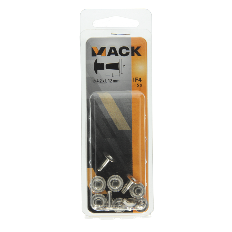 Load image into Gallery viewer, Mack 1019724 - klinknagel messing vernikkeld 5 st 4,2 x 12 mm | 10 stuks