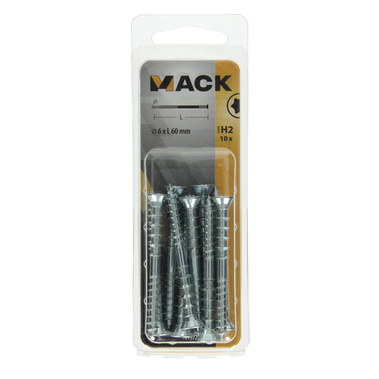 Load image into Gallery viewer, Mack 1019725 - regelschroef verzinkt 10 st 6 x 60 mm | 10 stuks