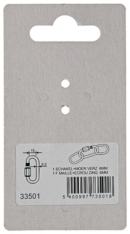 Load image into Gallery viewer, Mack 1008471 - 1 loze schakel + moer 6mm verzinkt | 10 stuks