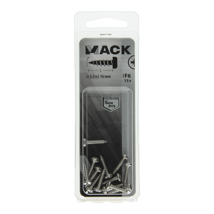 Afbeelding laden in galerijviewer, Mack 1019782 - zelftappende schroef cyl.kop a2 13 st 3,5 x 16 mm | 10 stuks
