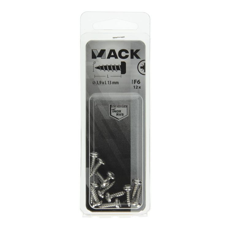 Load image into Gallery viewer, Mack 1019784 - zelftappende schroef cyl.kop a2 12 st 3,9 x 13 mm | 10 stuks