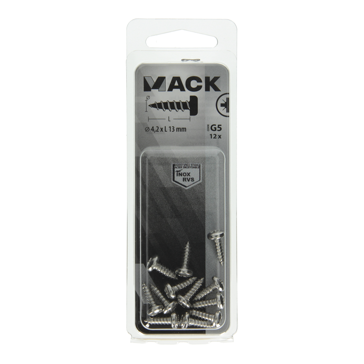 Load image into Gallery viewer, Mack 1019788 - zelftappende schroef cyl.kop a2 12 st 4,2 x 13 mm | 10 stuks