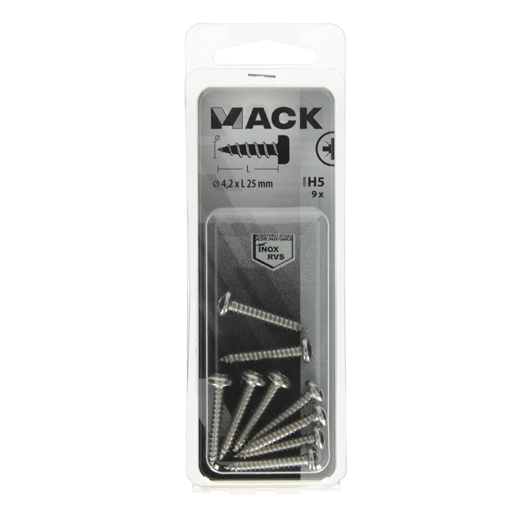 Load image into Gallery viewer, Mack 1019791 - zelftappende schroef cyl.kop a2 9 st 4,2 x 25 mm | 10 stuks