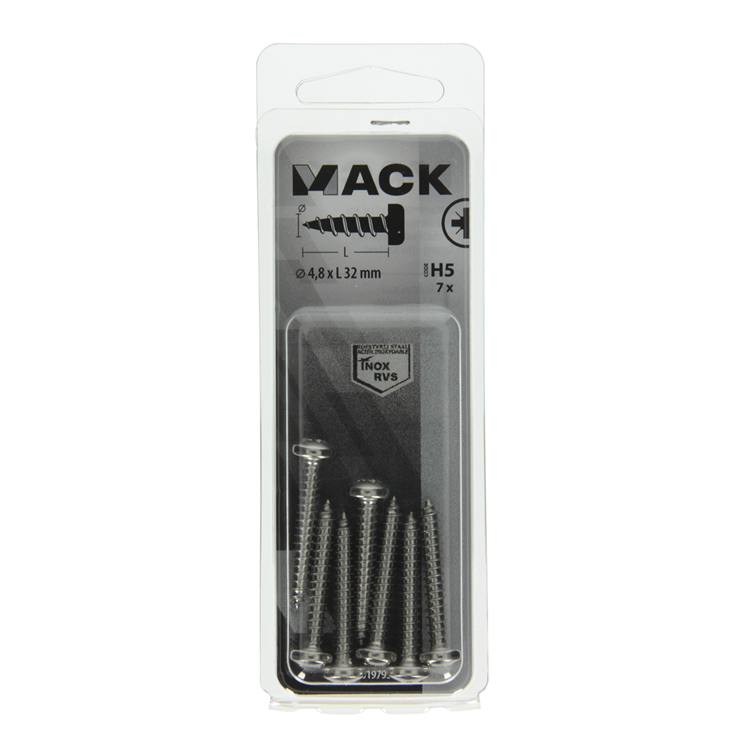 Load image into Gallery viewer, Mack 1019795 - zelftappende schroef cyl.kop a2 7 st 4,8 x 32 mm | 10 stuks