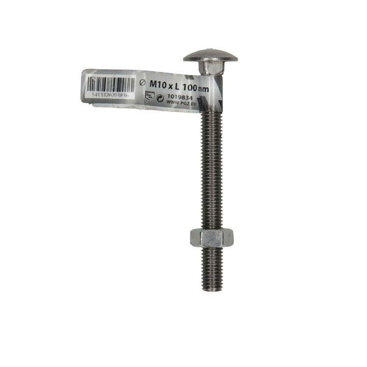 Load image into Gallery viewer, Mack 1019834 - houtbout + moer roestvrijstaal 1 st m10 x 100 mm | 10 stuks