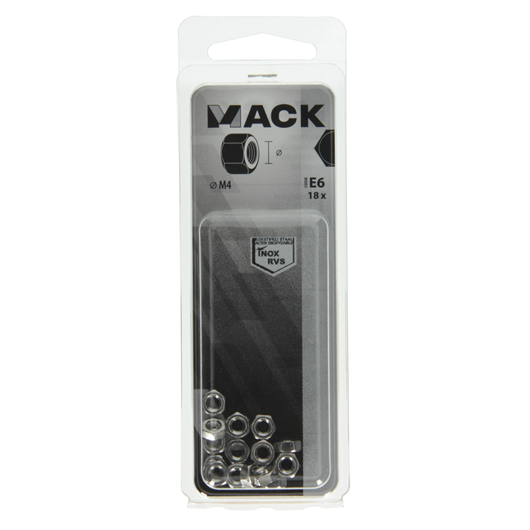 Load image into Gallery viewer, Mack 1019850 - zeskantmoer inox a2 18 st m4 | 10 stuks