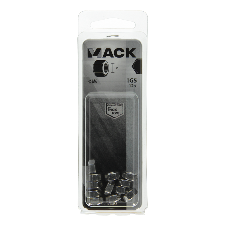Load image into Gallery viewer, Mack 1019852 - zeskantmoer inox a2 12 st m6 | 10 stuks