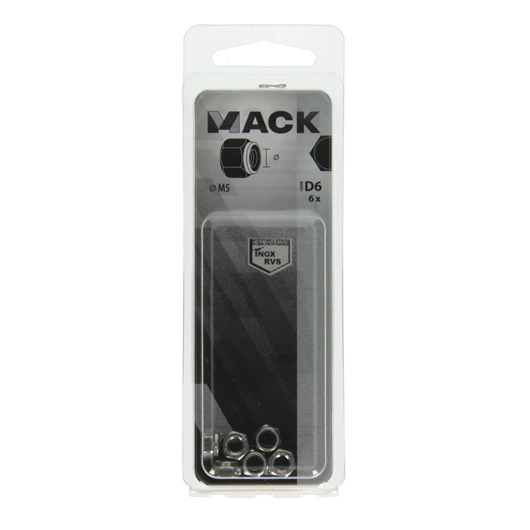 Load image into Gallery viewer, Mack 1019857 - zeskant borgmoer inox a2 6 st m 5 | 10 stuks