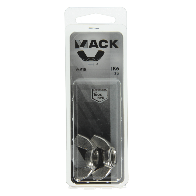 Load image into Gallery viewer, Mack 1019869 - vleugelmoer inox a2 2 st m10 | 10 stuks