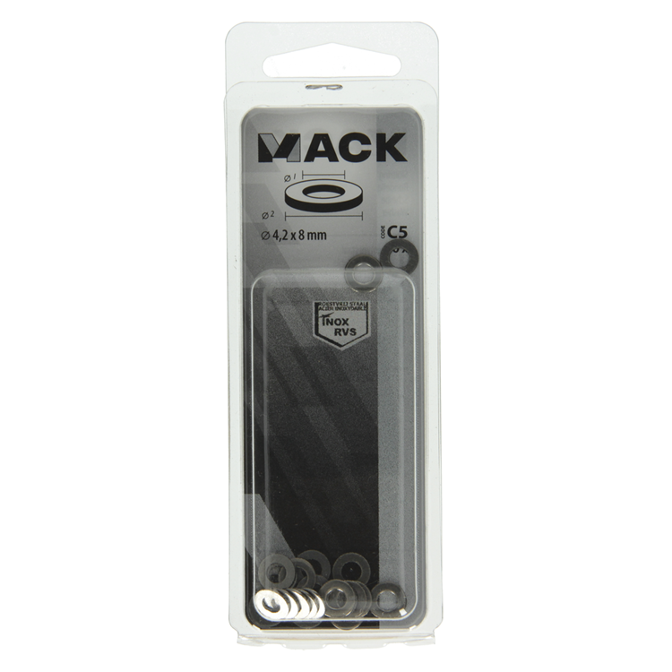 Load image into Gallery viewer, Mack 1019870 - sluitring inox a2 20 st m4 | 10 stuks