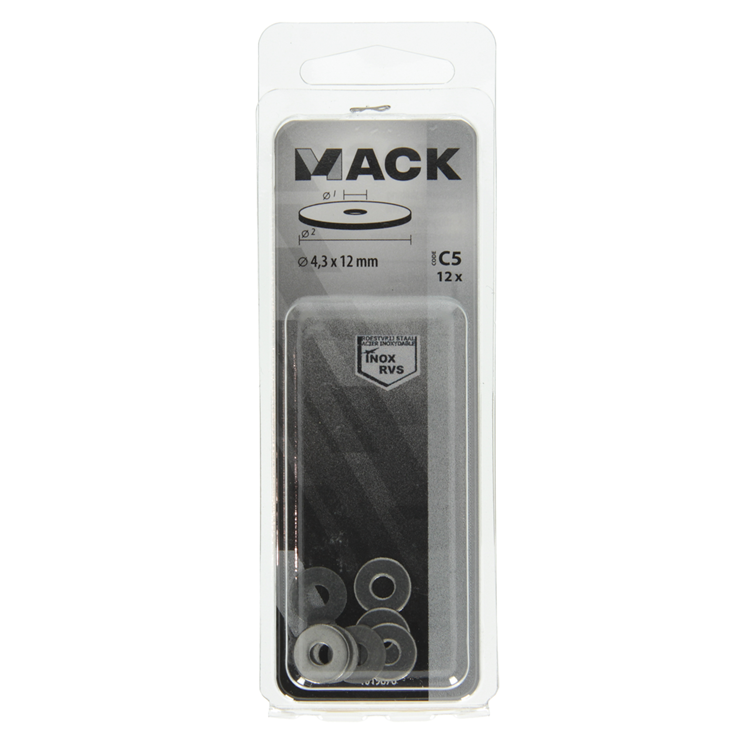 Load image into Gallery viewer, Mack 1019876 - carrosserie sluitring inox a2 12 st 4,3x12 | 10 stuks
