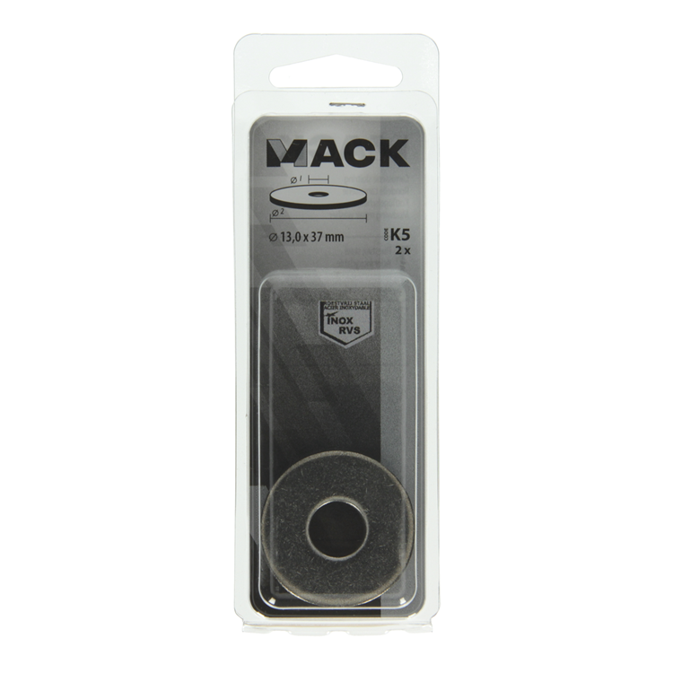 Load image into Gallery viewer, Mack 1019881 - carrosserie sluitring inox a2 2 st 13,0x37 | 10 stuks