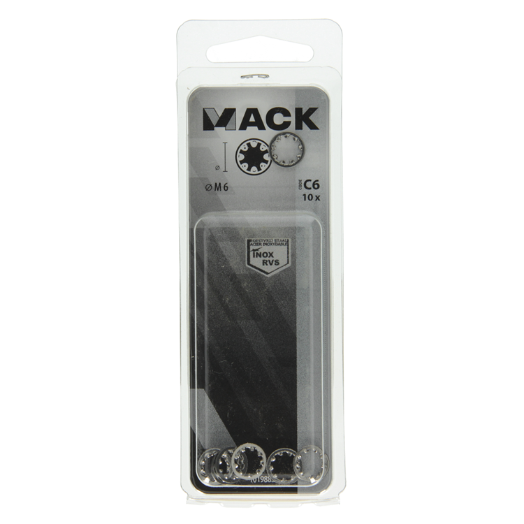 Load image into Gallery viewer, Mack 1019883 - tandveerring inox a2 10 st m6 | 10 stuks