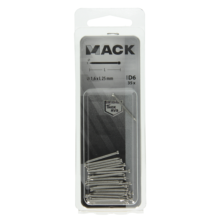 Load image into Gallery viewer, Mack 1019890 - nagel ronde kop inox a2 35 st 1,6 x 25 mm | 10 stuks