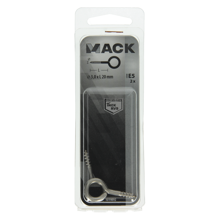 Load image into Gallery viewer, Mack 1019892 - schroefoog roestvrijstaal 2 st 3,0 x 20 mm | 10 stuks