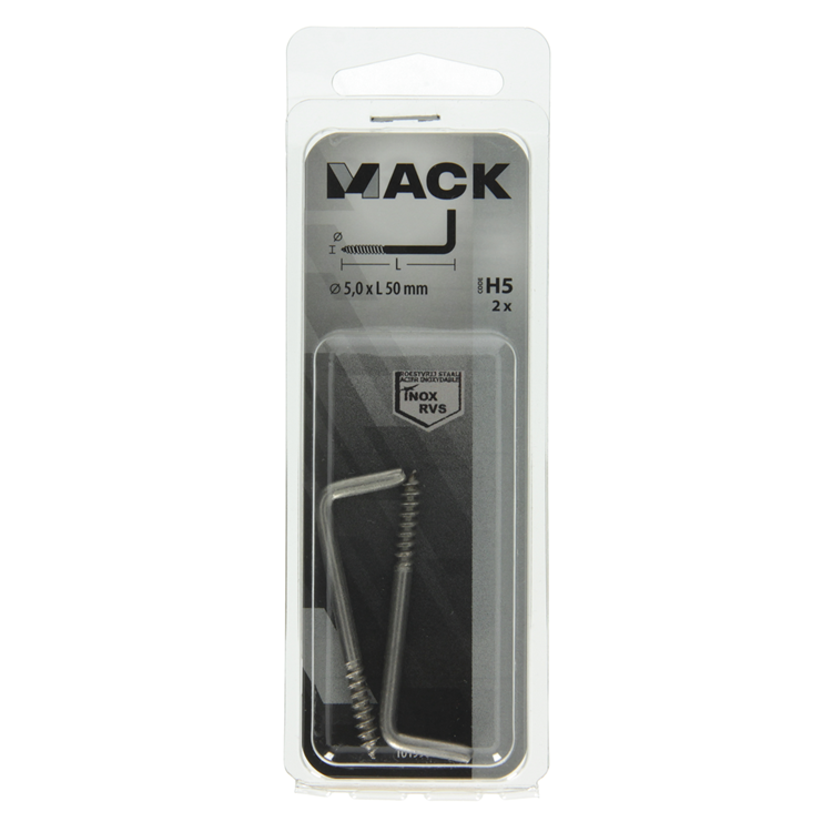 Load image into Gallery viewer, Mack 1019901 - schroefduim roestvrijstaal 2 st 5,0x50 mm | 10 stuks
