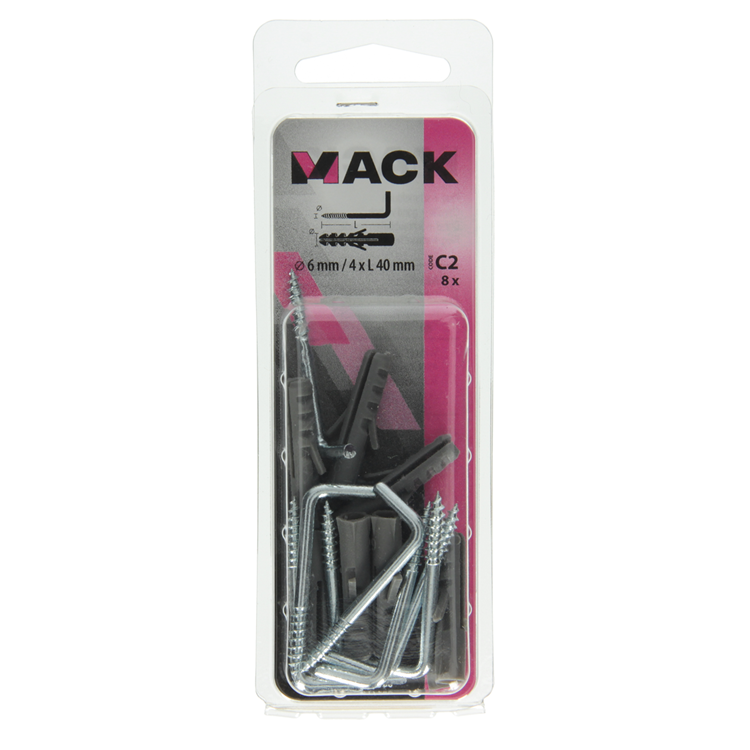 Load image into Gallery viewer, Mack 1017900 - plug + schroefduim polyeth 8 st 6mm 4x40mm | 5 stuks
