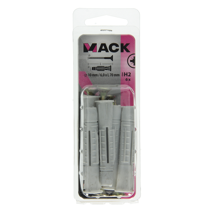 Load image into Gallery viewer, Mack 1017905 - universeelplug + schroef polyeth6 st 10mm 6,0x70mm | 5 stuks