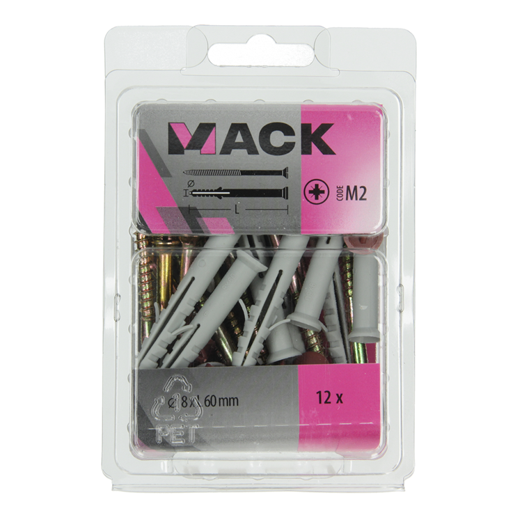 Load image into Gallery viewer, Mack 1017912 - kozijnplug met schroef polyamide 12 st 8 x 60 mm | 5 stuks