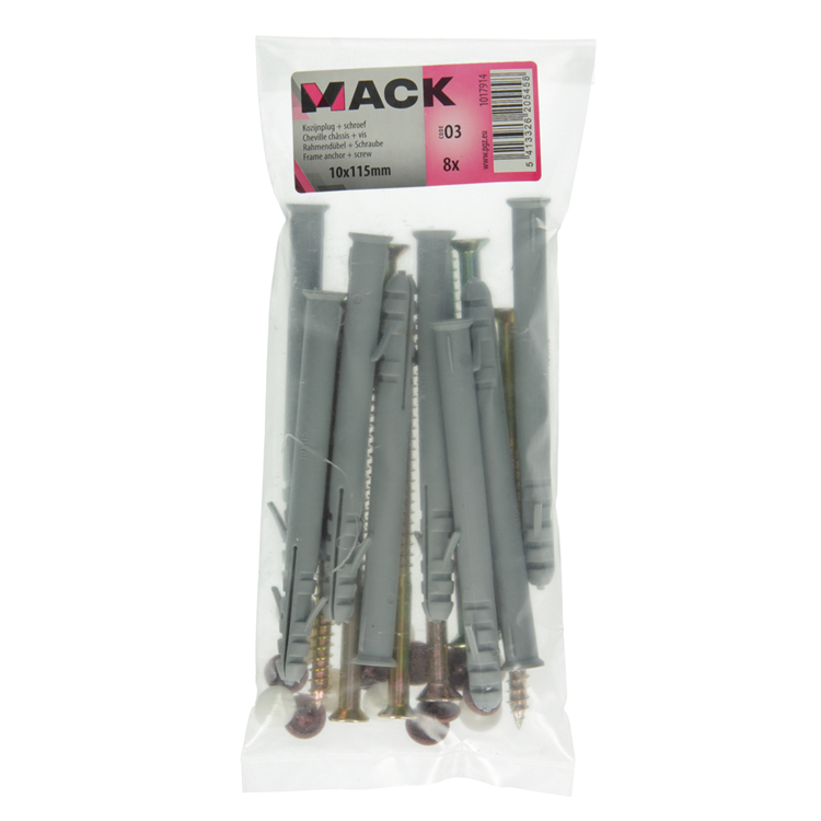 Load image into Gallery viewer, Mack 1017914 - kozijnplug met schroef polyamide 8 st 10 x 115 mm | 5 stuks