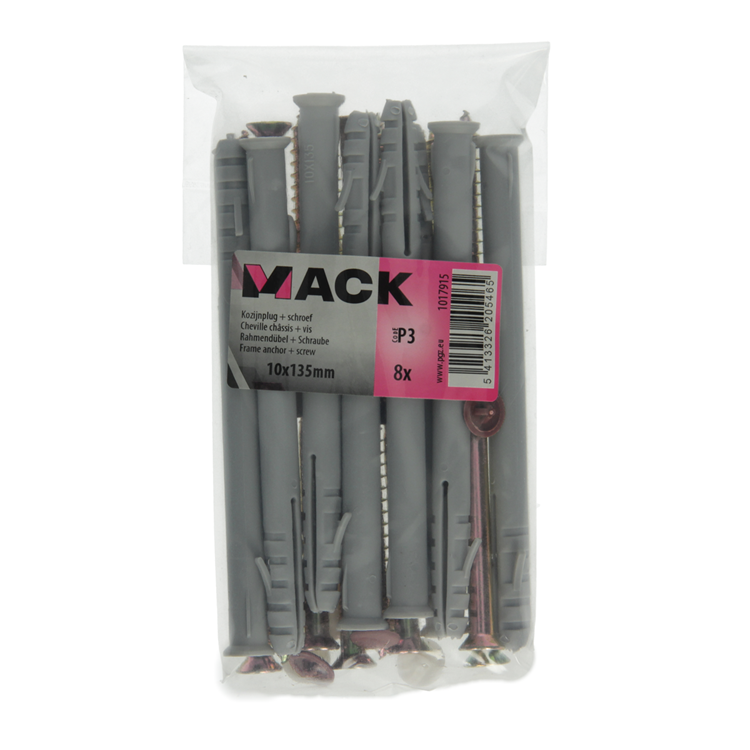 Load image into Gallery viewer, Mack 1017915 - kozijnplug met schroef polyamide 8 st 10 x 135 mm | 5 stuks
