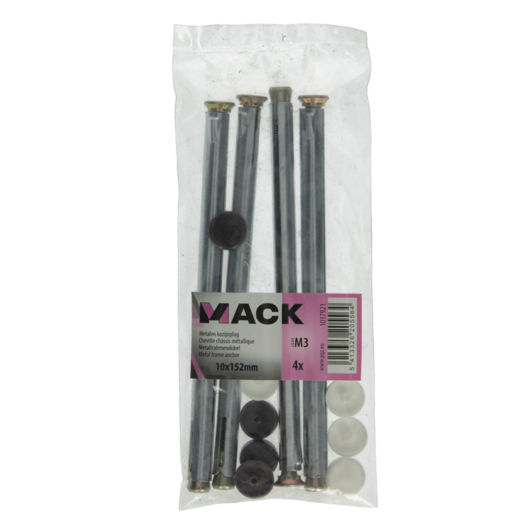 Load image into Gallery viewer, Mack 1017921 - metalen kozijnplug staal verzinkt 4 st 10 x150 mm | 5 stuks