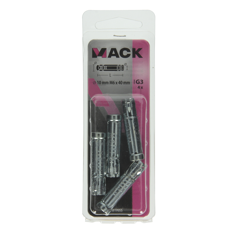 Load image into Gallery viewer, Mack 1019955 - keilbouthuls verzinkt 4 st m6 x 40 mm | 10 stuks