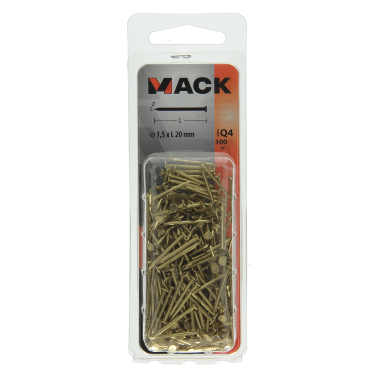 Load image into Gallery viewer, Mack 1017923 - nagel platte kop messing 100gr1,5 x 20 mm | 5 stuks