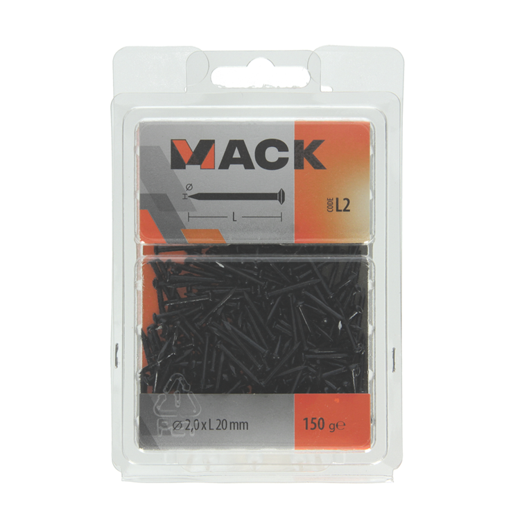 Load image into Gallery viewer, Mack 1017930 - staalnagel bvk staal geblauwd 150 gr 2,0 x 20 mm | 5 stuks