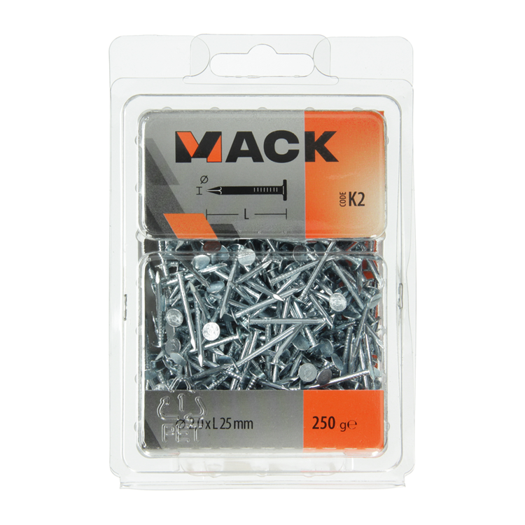 Load image into Gallery viewer, Mack 1017942 - plafondnagel staal verzinkt 250 gr 2,0 x 25 mm | 5 stuks