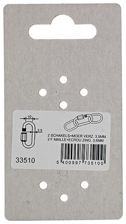 Load image into Gallery viewer, Mack 1008480 - 2 loze schakels + moer 3,5mm verzinkt | 10 stuks
