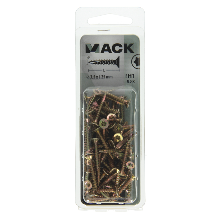 Load image into Gallery viewer, Mack 1018004 - spaanplschr.vzkop-zelfb. geelverz. 85 st 3,5 x 25 mm | 5 stuks