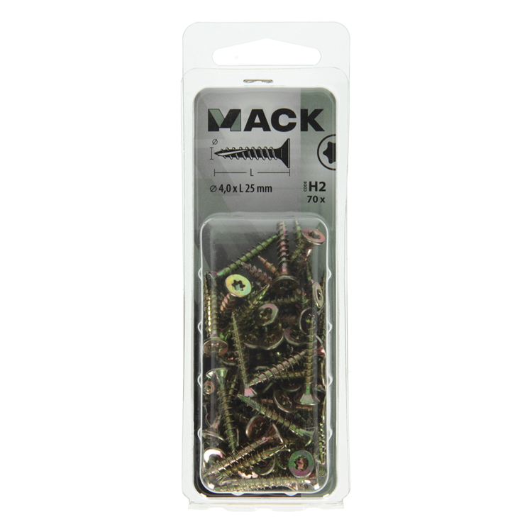Afbeelding laden in galerijviewer, Mack 1018009 - spaanplschr.vzkop-zelfb. geelverz. 70 st 4,0 x 25 mm | 5 stuks