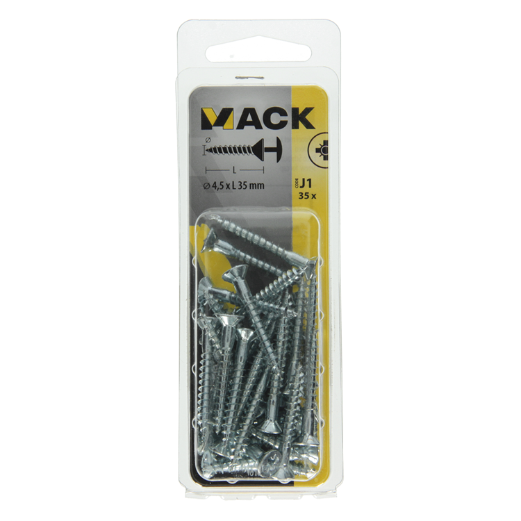 Load image into Gallery viewer, Mack 1018033 - schroef met kopboring staal verz. 35 st 4,5 x 35 mm | 5 stuks