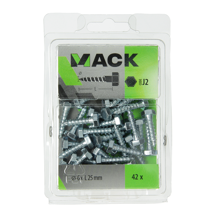 Load image into Gallery viewer, Mack 1018036 - houtdraadbout staal verzinkt 42 st 6 x 25 mm | 5 stuks