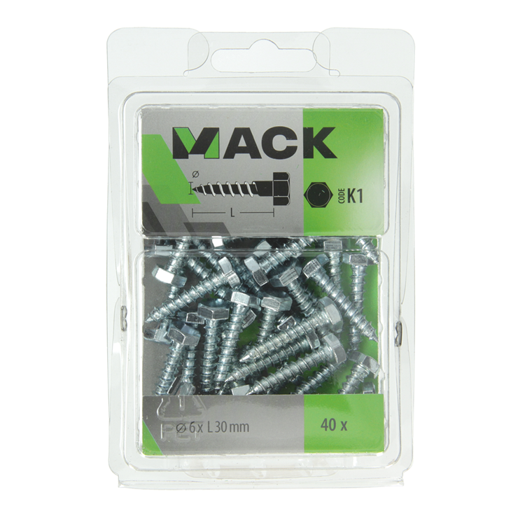 Load image into Gallery viewer, Mack 1018037 - houtdraadbout staal verzinkt 40 st 6 x 30 mm | 5 stuks