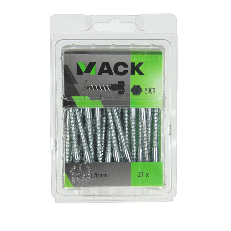 Load image into Gallery viewer, Mack 1018042 - houtdraadbout staal verzinkt 21 st 6 x 70 mm | 5 stuks