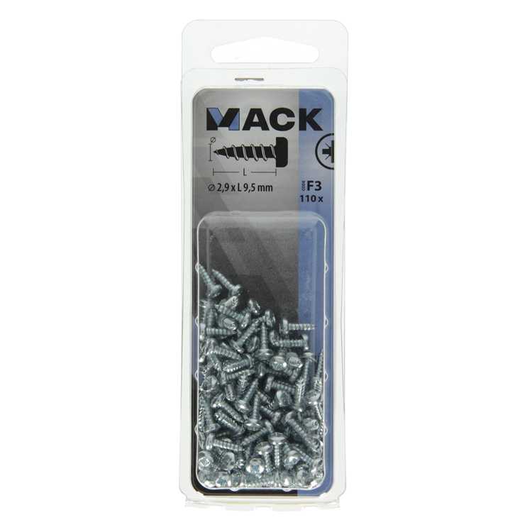 Load image into Gallery viewer, Mack 1018054 - zelftappende schroef cylkop verz.110 st 2,9 x 9,5 mm | 10 stuks