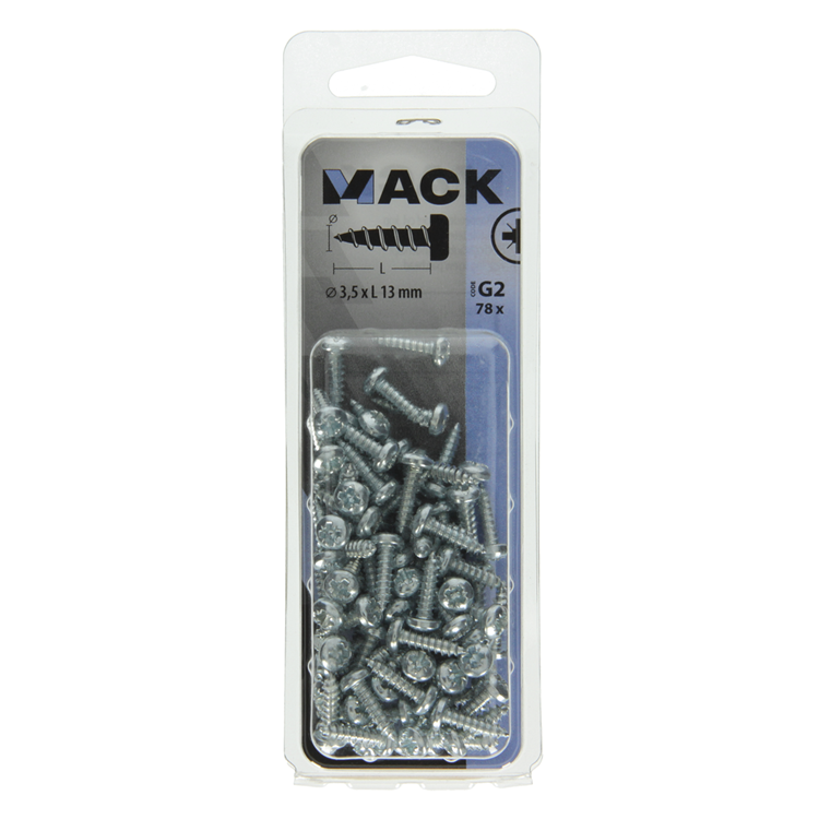 Load image into Gallery viewer, Mack 1018058 - zelftappende schroef cylkop verz. 78 st 3,5 x 13 mm | 10 stuks