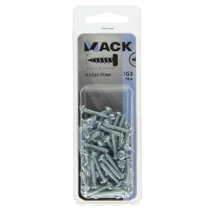 Load image into Gallery viewer, Mack 1018060 - zelftappende schroef cylkop verz. 70 st 3,5 x 19 mm | 5 stuks