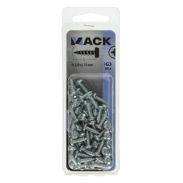 Load image into Gallery viewer, Mack 1018062 - zelftappende schroef cylkop verz. 65 st 3,9 x 13 mm | 10 stuks