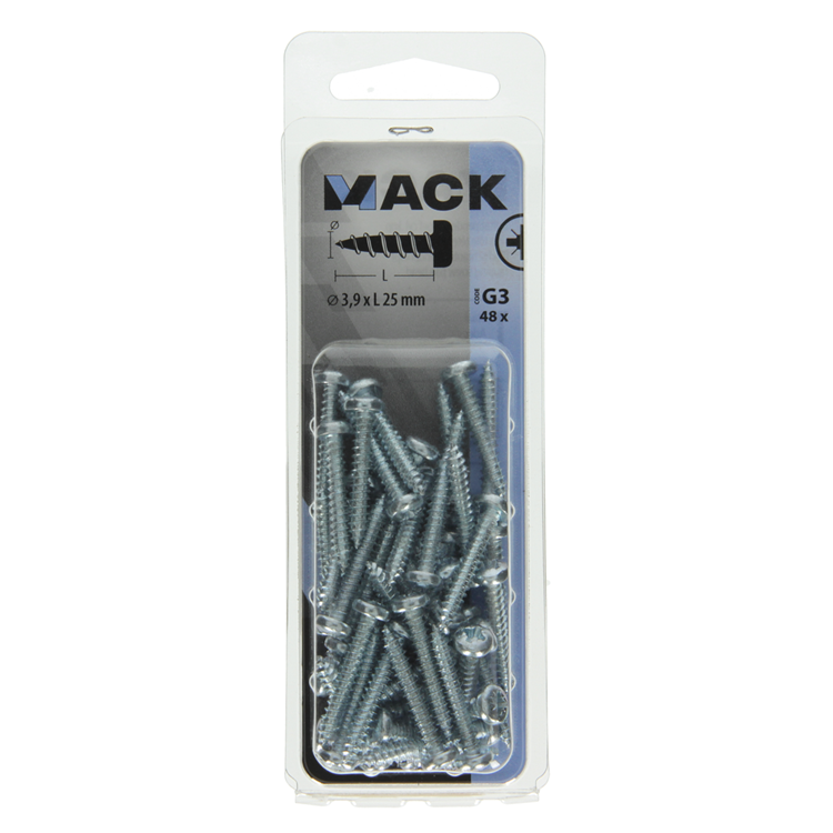 Load image into Gallery viewer, Mack 1018065 - zelftappende schroef cylkop verz. 48 st 3,9 x 25 mm | 5 stuks