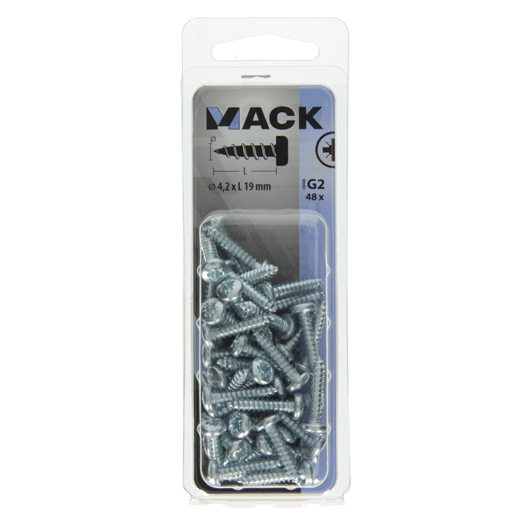 Load image into Gallery viewer, Mack 1018068 - zelftappende schroef cylkop verz. 48 st 4,2 x 19 mm | 5 stuks
