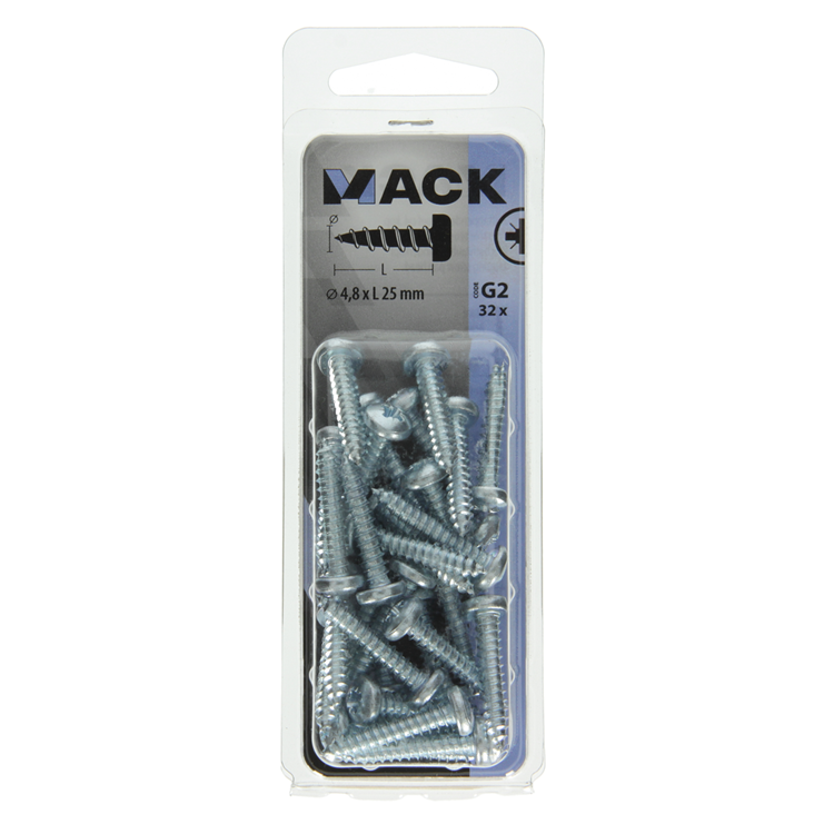 Load image into Gallery viewer, Mack 1018072 - zelftappende schroef cylkop verz. 32 st 4,8 x 25 mm | 5 stuks