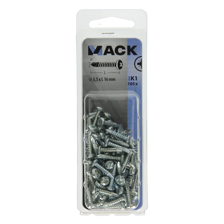 Load image into Gallery viewer, Mack 1018082 - zelfborende schroef cylkop verz.105st 3,5 x 16 mm | 5 stuks