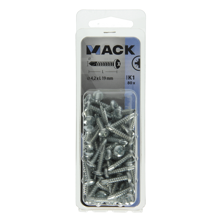 Load image into Gallery viewer, Mack 1018084 - zelfborende schroef cylkop verz. 80st 4,2 x 19 mm | 5 stuks