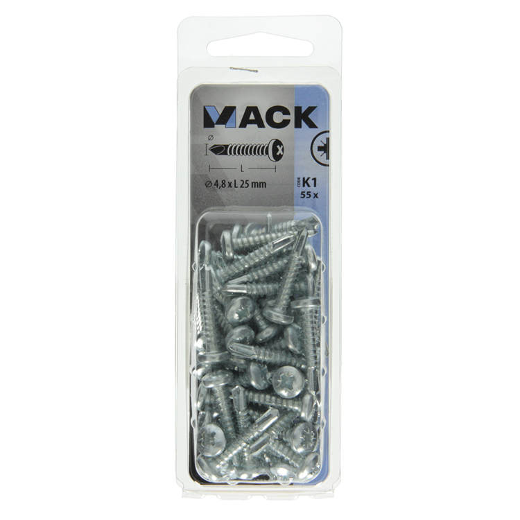 Load image into Gallery viewer, Mack 1018086 - zelfborende schroef cylkop verz 55st 4,8 x 25 mm | 5 stuks