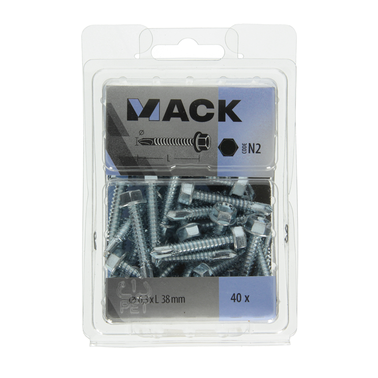 Load image into Gallery viewer, Mack 1018089 - zelfborende schroef zesk.kop verz. 40st 6,3 x 38 mm | 5 stuks