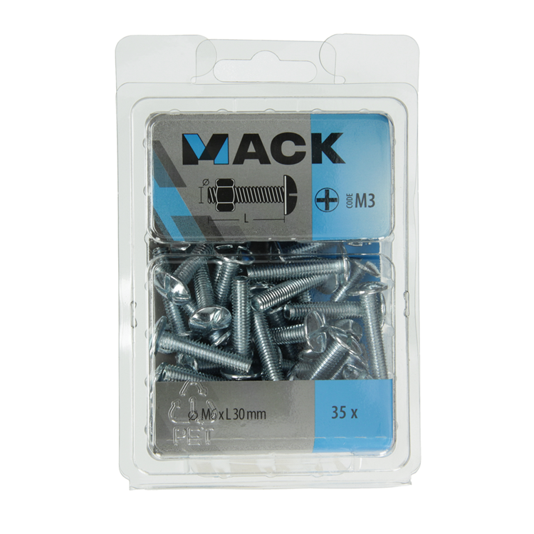 Load image into Gallery viewer, Mack 1018101 - kachelbout + moer staal verzinkt 35 st m6 x 30 mm | 5 stuks